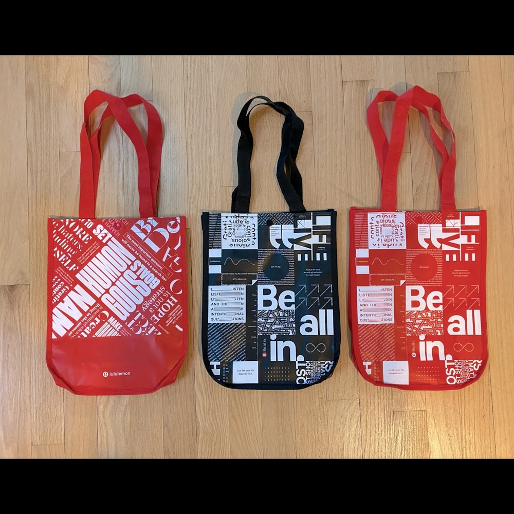 3 Reusable Small Lululemon Totes